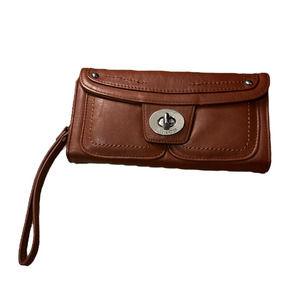 RARE Coach Brown Vintage Turn Lock Clutch Bag Crossover Body Purse